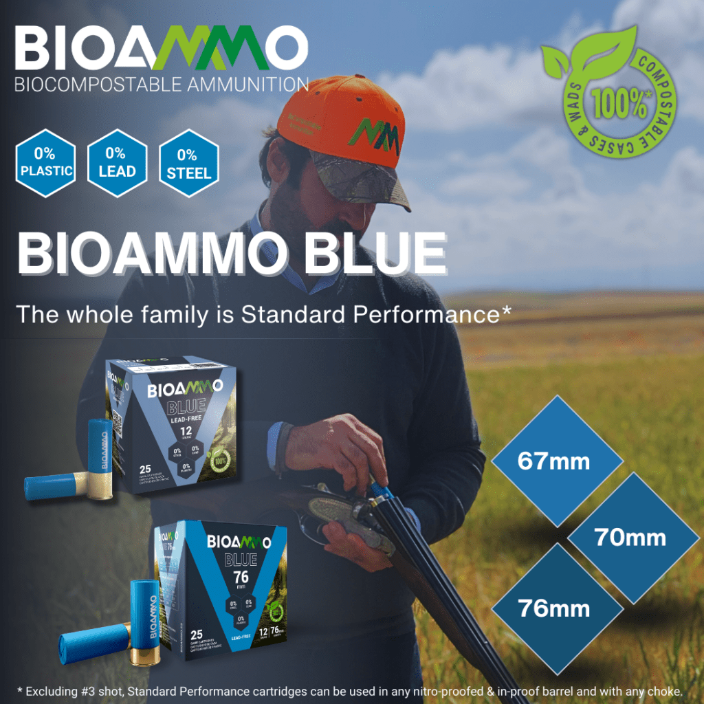 BioAmmo BLUE 12bore 2 3/4" 70mm A.W.Rule and Son Gun Makers Ltd